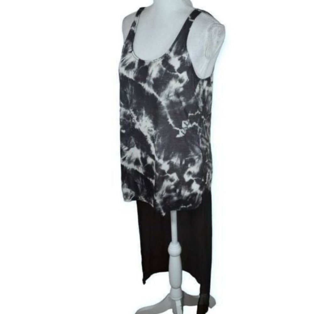 Express Hi-Lo Tank Top Women's Size S Tie Dye Sheer